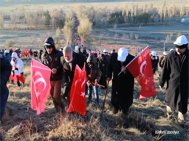 ERZURUM'DA ECDADA SAYGI YÜRÜYÜŞÜ