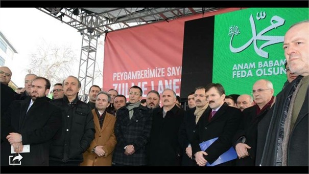 ERZURUM'DA ZULME LANET, PEYGAMBERE SAYGI YÜRÜYÜŞÜ