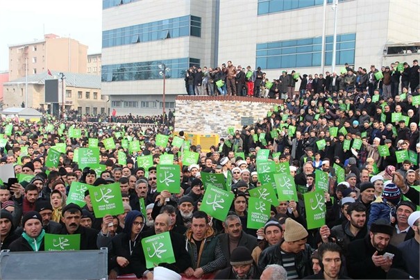 ERZURUM'DA ZULME LANET, PEYGAMBERE SAYGI YÜRÜYÜŞÜ