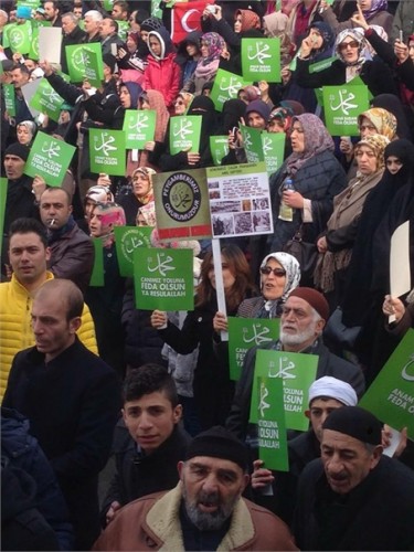 ERZURUM'DA ZULME LANET, PEYGAMBERE SAYGI YÜRÜYÜŞÜ