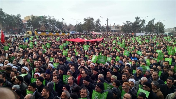 ERZURUM'DA ZULME LANET, PEYGAMBERE SAYGI YÜRÜYÜŞÜ