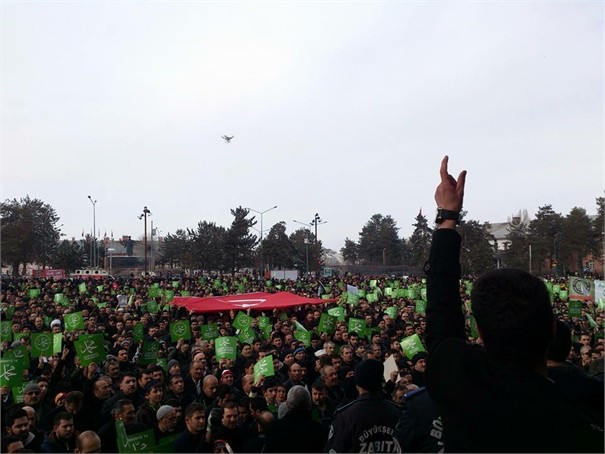 ERZURUM'DA ZULME LANET, PEYGAMBERE SAYGI YÜRÜYÜŞÜ