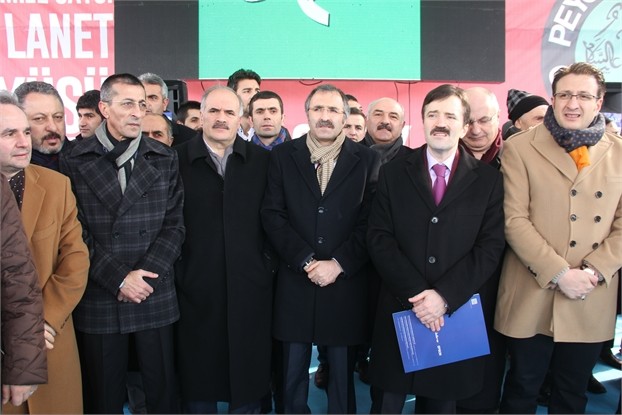 ERZURUM'DA ZULME LANET, PEYGAMBERE SAYGI YÜRÜYÜŞÜ