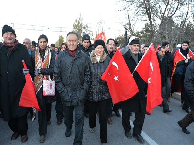 ERZURUM'DA ECDADA SAYGI YÜRÜYÜŞÜ