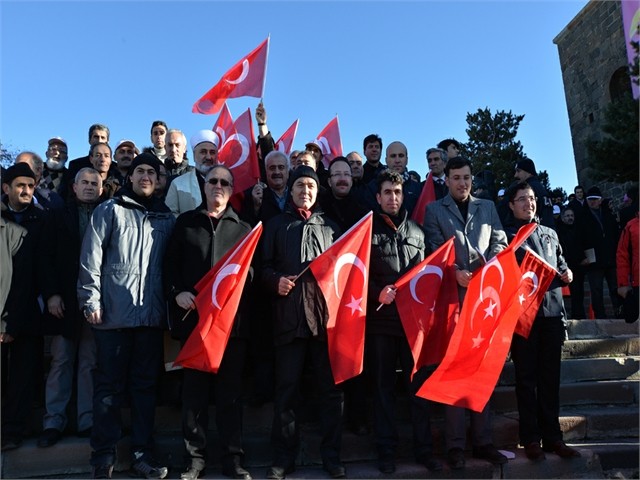 ERZURUM'DA ECDADA SAYGI YÜRÜYÜŞÜ