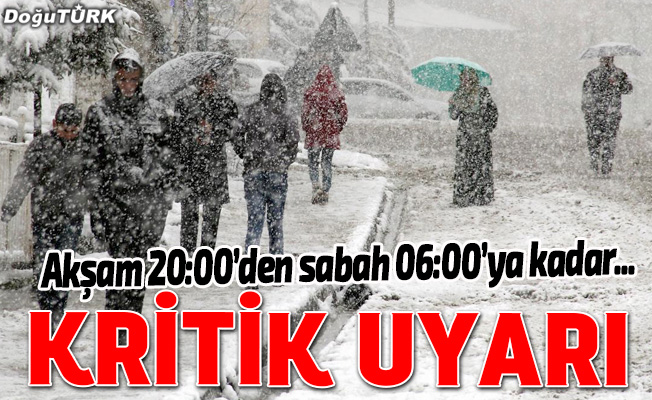 Erzurum için kuvvetli kar yağışı ve tipi uyarısı