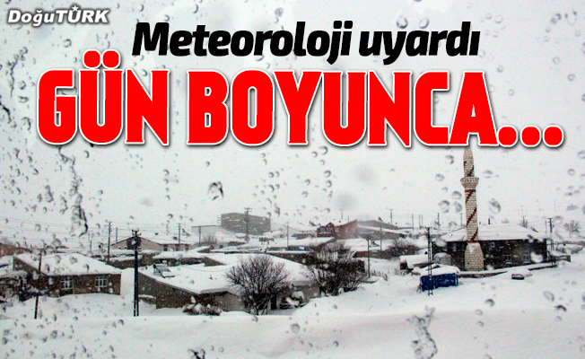 Erzurum için kuvvetli kar yağışı ve tipi uyarısı