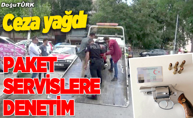 Paket servisi yapan motosikletler denetlendi