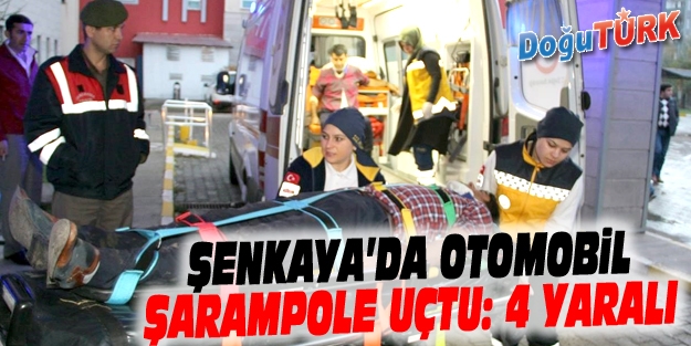 OTOMOBİL ŞARAMPOLE UÇTU: 4 YARALI