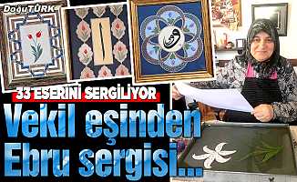 Vekil eşinden Ebru sergisi...