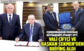 Erdoğan, Erzurum Büyükşehir Belediyesi’ni ziyaret etti