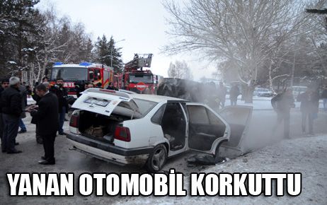 YANAN OTOMOBİL KORKUTTU